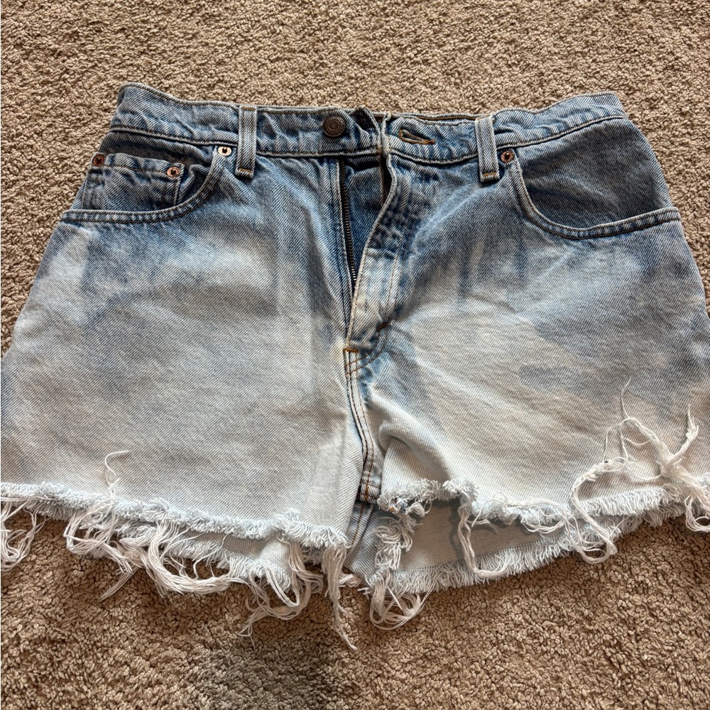 Levi's Two-toned Frayed Jean Shorts